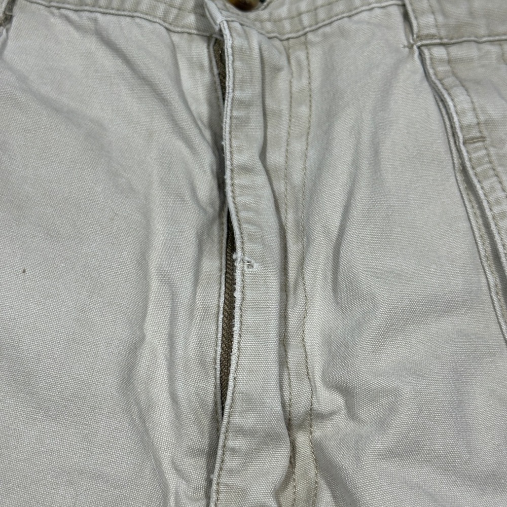 Faded Glory Mens Tan Khaki Cargo Shorts Size 32 Elastic Waist Cotton Casual - Picture 4 of 7